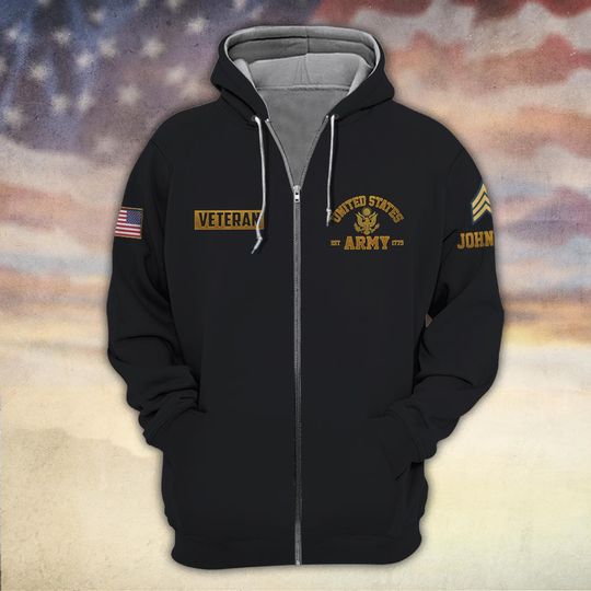 Customized No One Fight Alone 3D Zip Hoodie