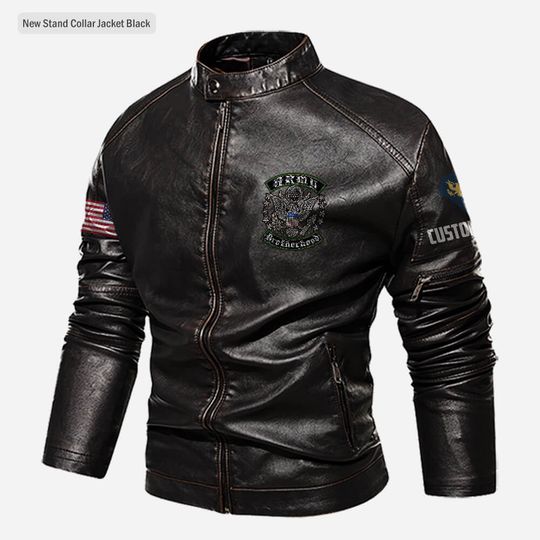 Army Brotherhood Leather Coat