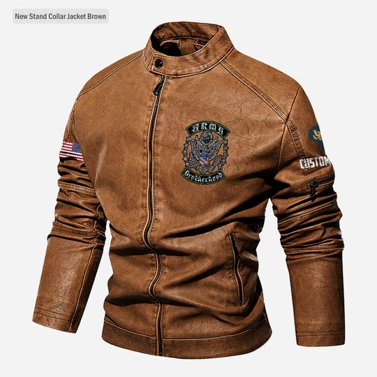 Army Brotherhood Leather Coat