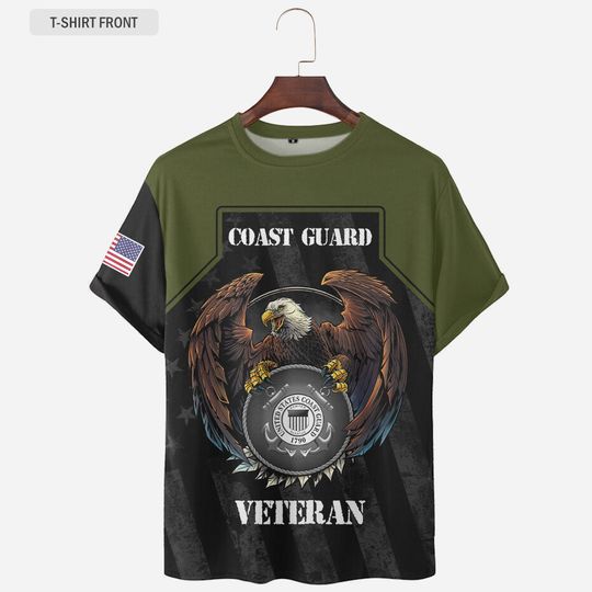 Personalized Coast Guard Veteran 3D T-Shirt
