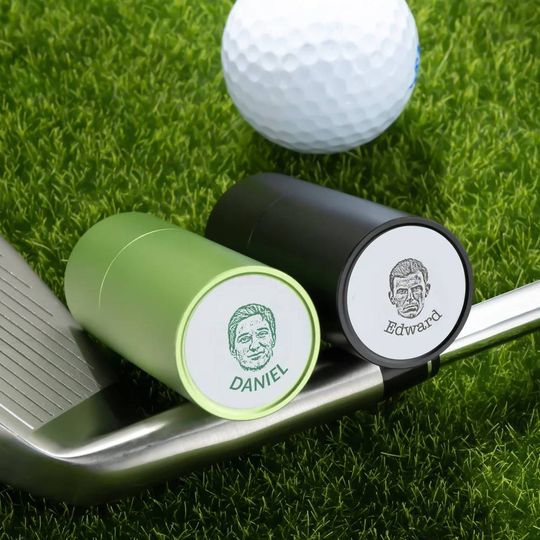 Make Every Swing Unique With Your Face and Name - Personalised Golf Ball Stamp