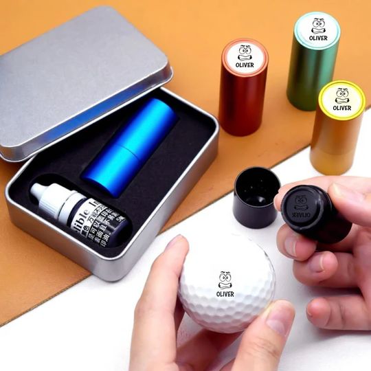 Custom Name Face Gestures Personalized Golf Ball Stamp Box