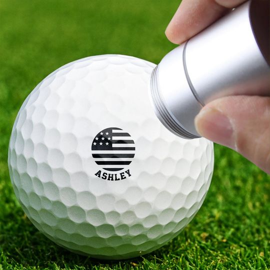 Personalized Golf Ball Stamp Box Gift for Golfer, Golf Ball Marker
