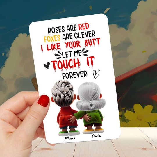 Personalized Gifts For Couple Cartoon Characters Aluminum Wallet Card