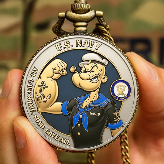 Service Remembered Pocket Watch Personalized Gifts For Veteran