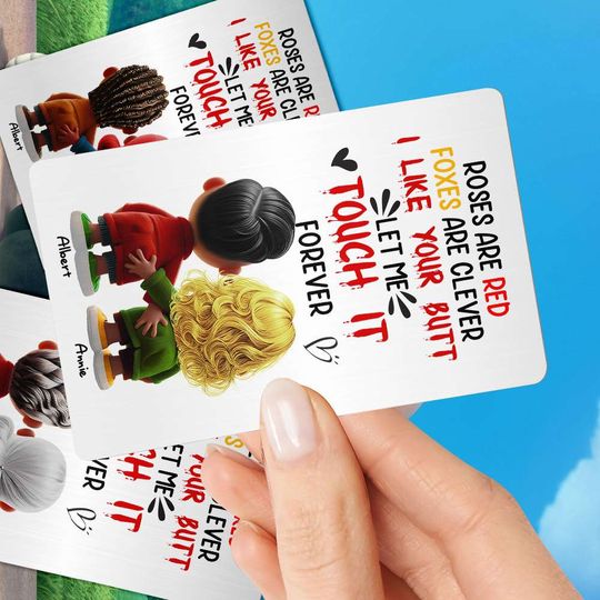 Personalized Gifts For Couple Cartoon Characters Aluminum Wallet Card