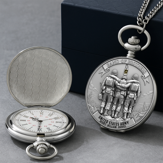 Brotherhood of Arms Pocket Watch - Personalized Gift For Veteran