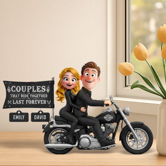 Biker Couple Acrylic Plaque - Personalized Gifts For Couples