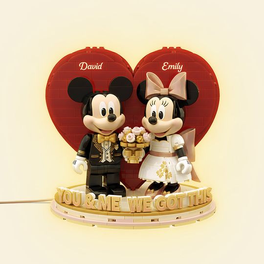 Married Couple Custom Shape Acrylic Light Box - Personalized Gifts For Couple