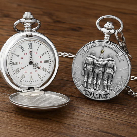 Brotherhood of Arms Pocket Watch - Personalized Gift For Veteran