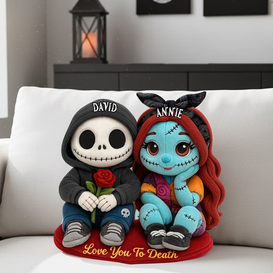 Spooky Cute Couples Pillow - Personalized Gifts For Couples