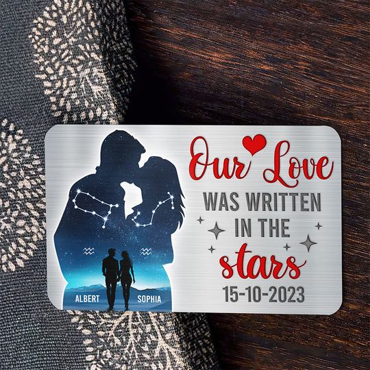 Personalized Gifts For Couple Aluminum Wallet Card