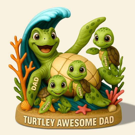 Turtle Awesome Dad Acrylic Plaque Gifts For Dad
