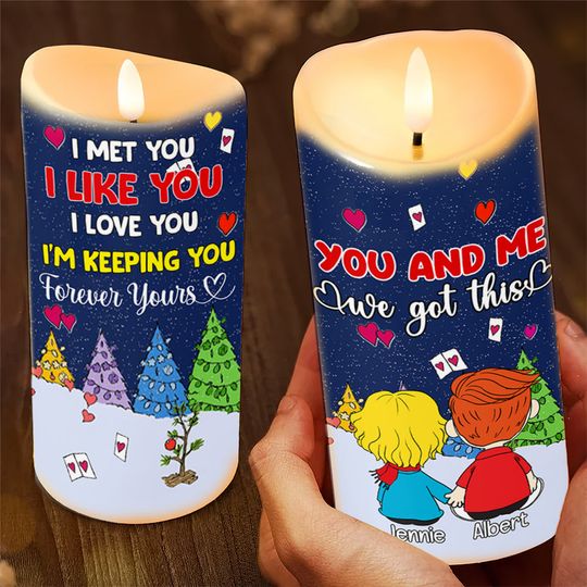 Personalized Gifts For Couples Holding Hands LED Candle