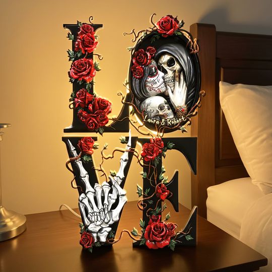 Romantic Skeleton Light Box Personalized Gifts For Couple