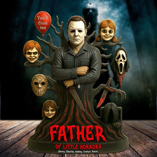 Horror Dad Plaque - Personalized Gifts For Dad