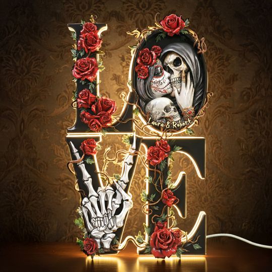 Romantic Skeleton Light Box Personalized Gifts For Couple