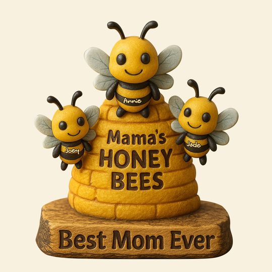 Personalized Gifts For Mom Acrylic Plaque, Mama Honey's Bees