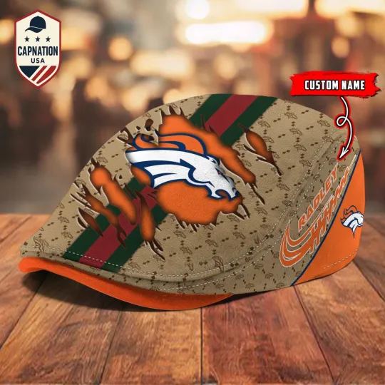 Discover Denver-Broncos Jeff Cap football Newsboy Cap Golf Cap Driving Gift for Men