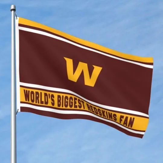 Discover World's Biggest Washington Redskins Fan Club Flag Banner Decorative Flags | Home Docor | Outdoor Flag | American Football Gift