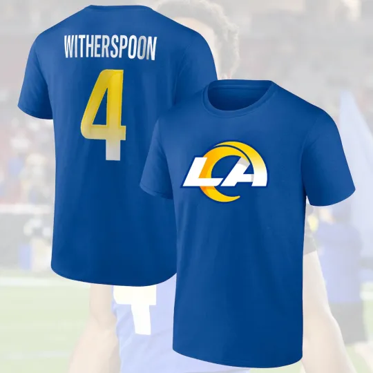 Discover Ahkello Witherspoon #4 Los Angeles Team Double Sided T-Shirt Player Name & Number Fan Gift