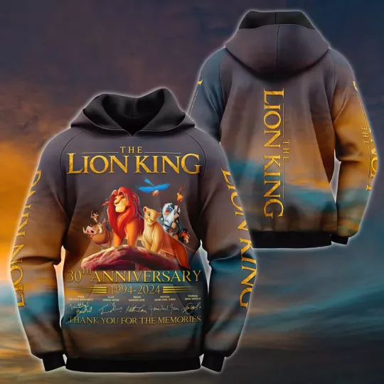 Thank You 30th Anniversary The Lion King Disney 3D Hoodie