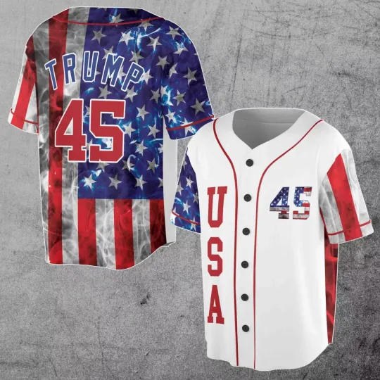 45 Pro American Flag Baseball Jersey