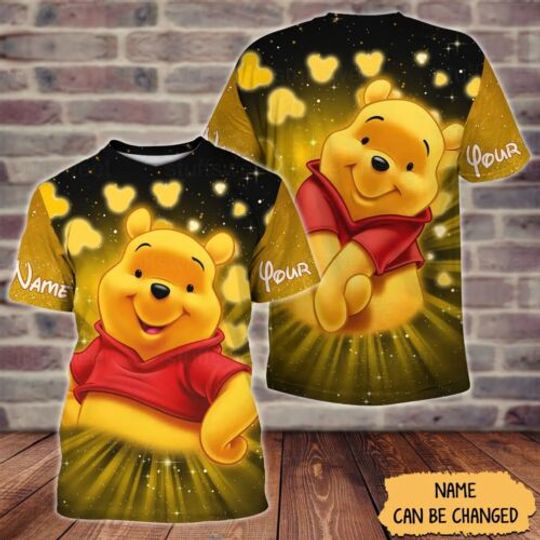 Personalized Pooh Bear Father's Day Mother's Day Birthday Tshirt 3D Printed
