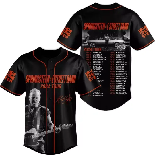 Bruce Springsteen E Street Band Tour 2024 3D Print Baseball Jersey Shirt