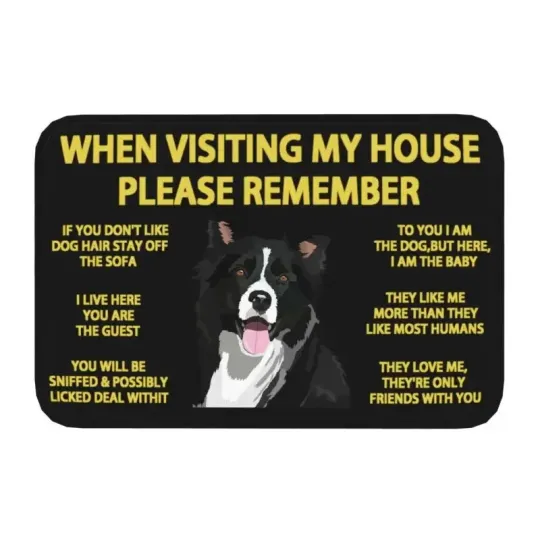 Discover Custom Border Collie Doormat Non-Slip Entrance Floor Mat for Pets and Dogs