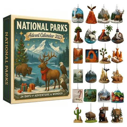 Discover National Parks Advent Calendar 2025, 24 Days Christmas Countdown Calendar Gift