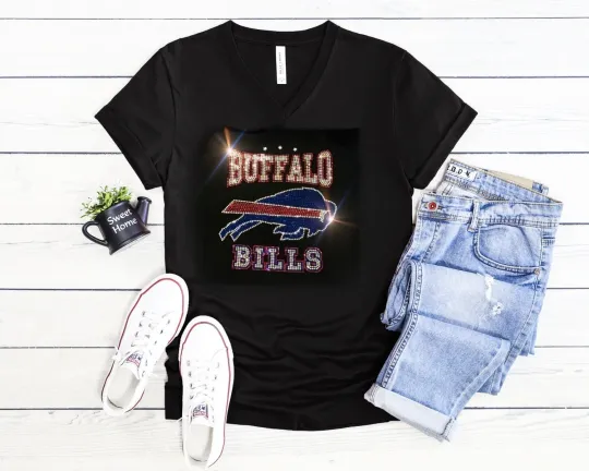 Discover Buffalo Bills Unisex Crewneck/VNeck Bling T-Shirt for Women