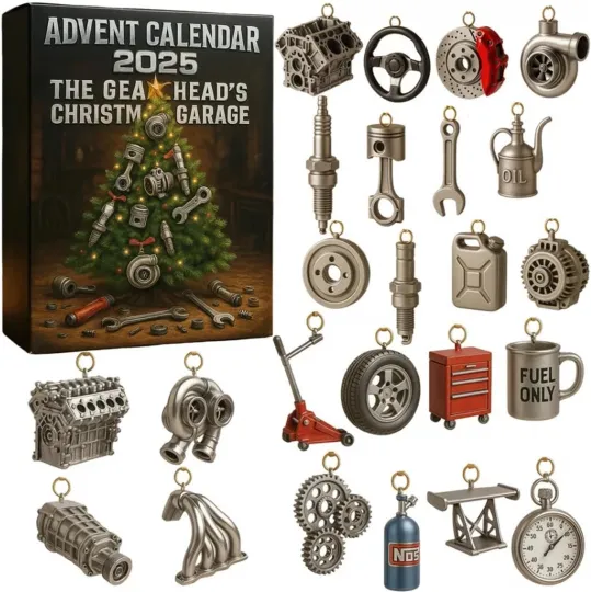 Discover Acrylic Advent Calendar The Gearhead Christmas Garage 2025 24 Days Mini Car Parts and Tools