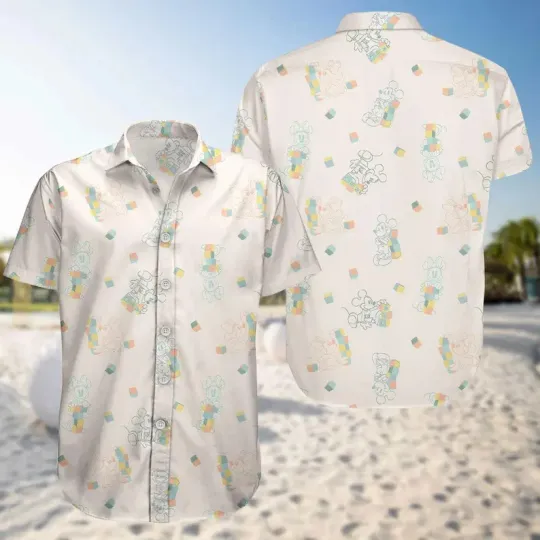 Discover Disney Mickey Mouse Magic Kingdom Playing Toys Vintage Hawaiian Shirt