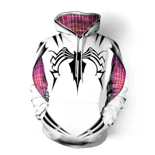 Discover Gwen Stacy Spiderman Hoodie Jumper Spider-Man Into the Spider-Verse Costume