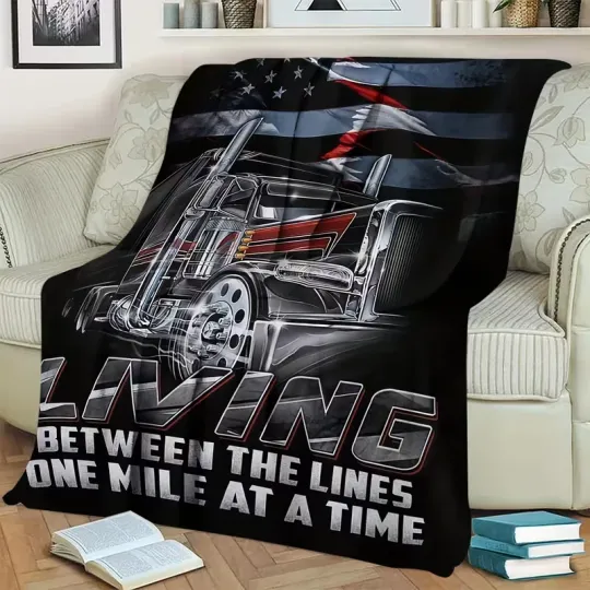Discover Trucker Fleece Blanket, Gift for Men Boys Fathers