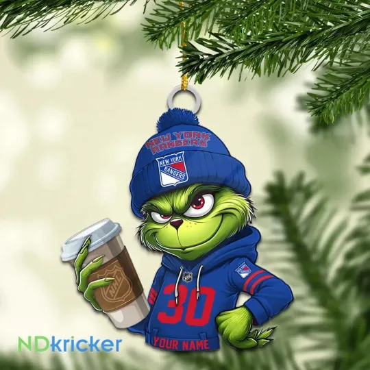 Discover Personalized New York Team Rangers Sport Christmas Ornament, For Hockey Fan
