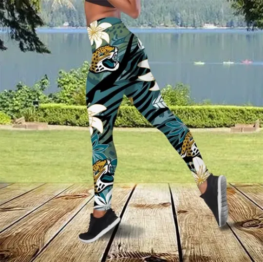 Discover Jacksonville Jaguars Hawaii Flower Leggings