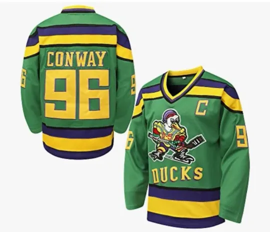 Discover Charlie Conway 96 The Mighty Ducks Hockey Jersey Disney Movie Medium