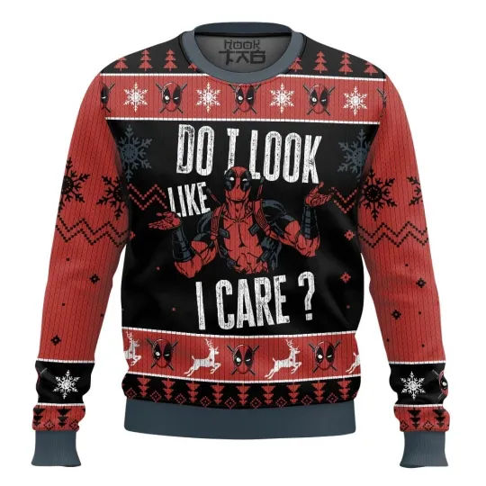 Discover Do I Look Like I Care Deadpool Ugly Christmas Sweater