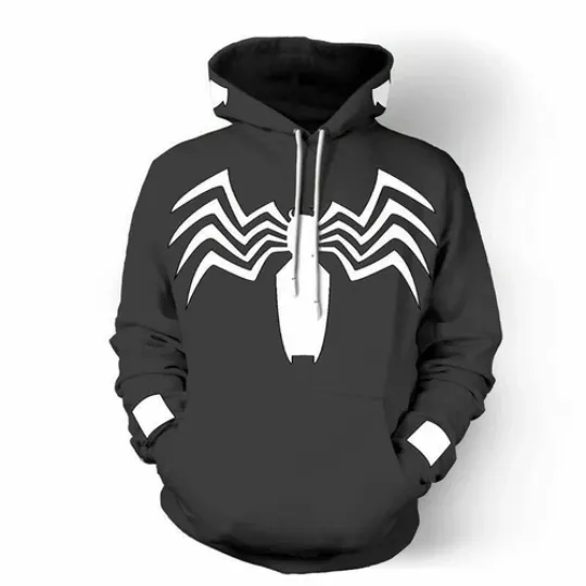 Discover Venom Spiderman Hoodie Pullover Jumper Hooded Sweater Cosplay Coat
