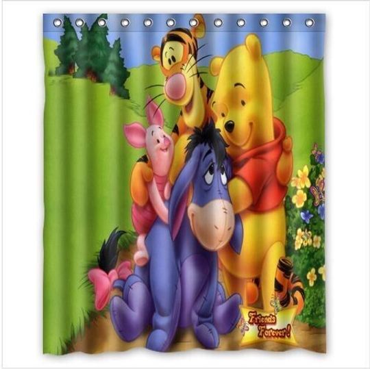 Winnie The Pooh Disney Shower Curtain, Disney Bathroom Decor
