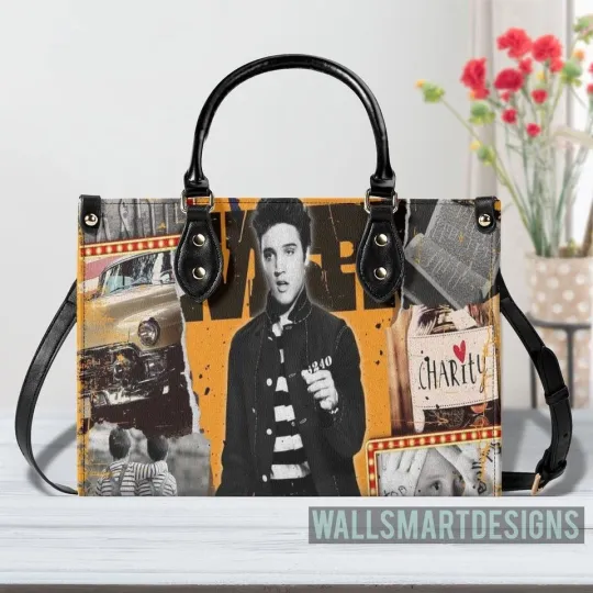 Discover Elvis Presley Music Leather Handbag, Gift for Fan