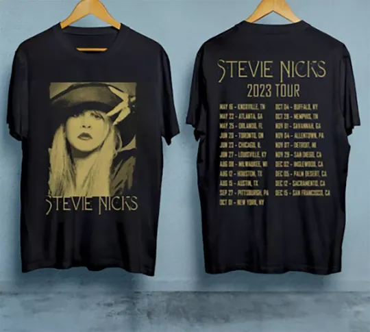 Stevie Nicks Tour T-Shirt, Stevie Nicks in Concert Shirt Shirt, Cotton Short Sleeve Tee, Music Lover Gift