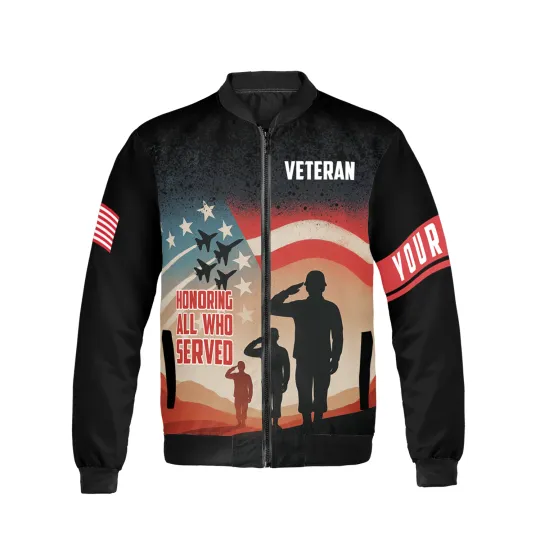 Discover Personalized Veteran Bomber Jacket for Military Veterans Day