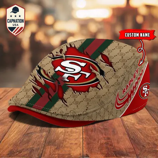 Discover San-Francisco-49ers Jeff Cap football Newsboy Cap Golf Cap Driving Gift for Men