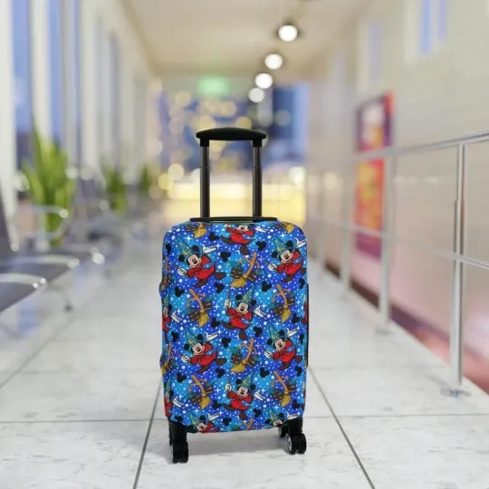 Discover Fantasia Luggage Cover, Sorcerer Mickey Magic Travel Protector