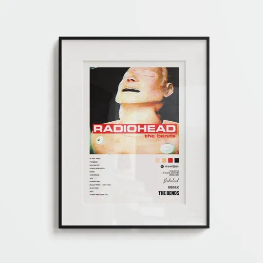 Discover Radiohead The Bends Album Art Poster Vertical Print Music Tracklist