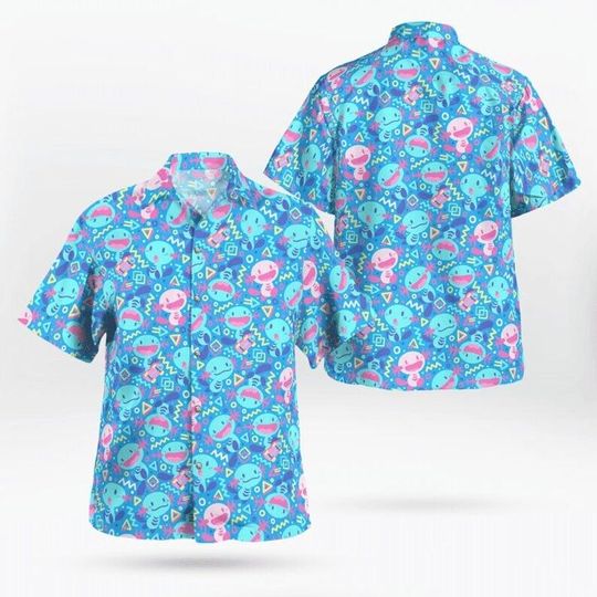 Wooper Hawaii Shirt, Pika Shirt, Summer Vacation Hawaiian Shirt