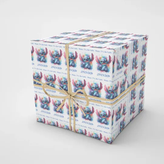 Discover Stitch Personalized Wrapping Paper – Custom Name, Age, Occasion